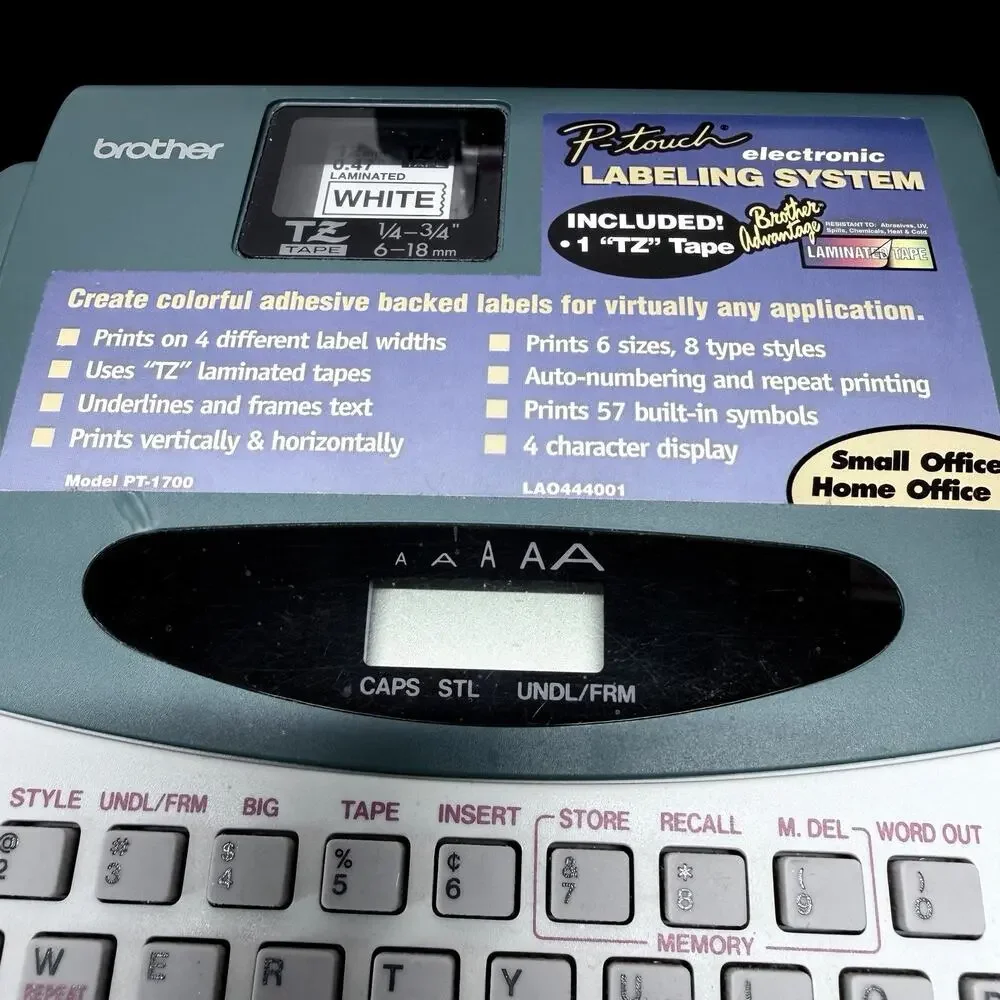 Brother P-Touch PT-1700 Label Maker TZ Tape Tested Working User Guide Portable